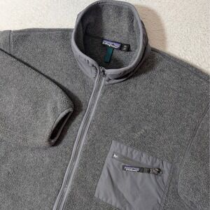 VINTAGE! Patagonia Fleece Jacket Mens XL Gray Full Zip Made in USA 25021